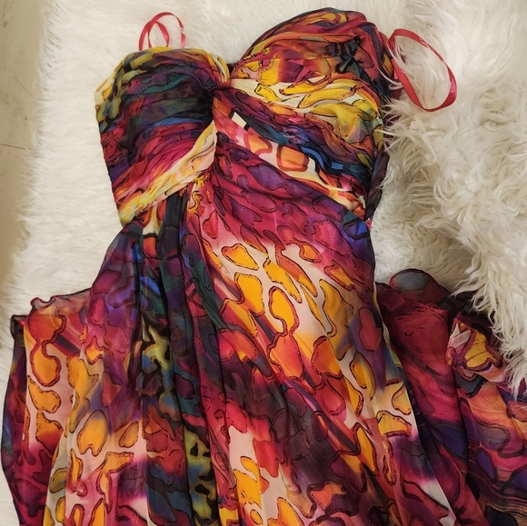 LA FEMME  long evening backless strapless Light weight fit and flare dress 2 - Picture 5 of 12